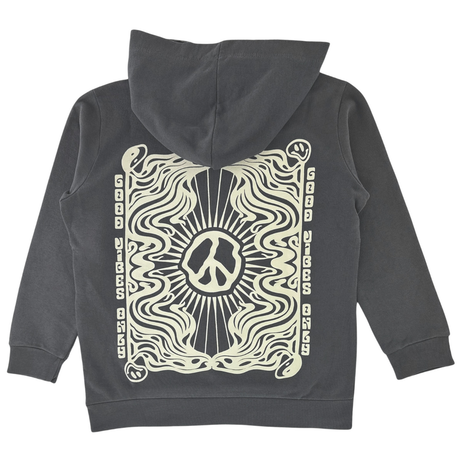 TINY WHALES GOOD VIBES ONLY HOODIE | FADED BLACK
