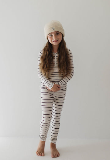 FOREVER FRENCH Grey & Black Stripe | Two Piece Bamboo Pajamas (COLLECTIVE)