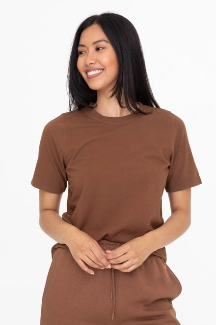 BRITNEY CLASSIC BOXY FIT WOMEN'S TEE | COCOA