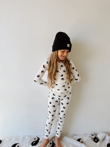 FOREVER FRENCH Black & White Yin Yang | Two Piece Bamboo Pajamas (COLLECTIVE)