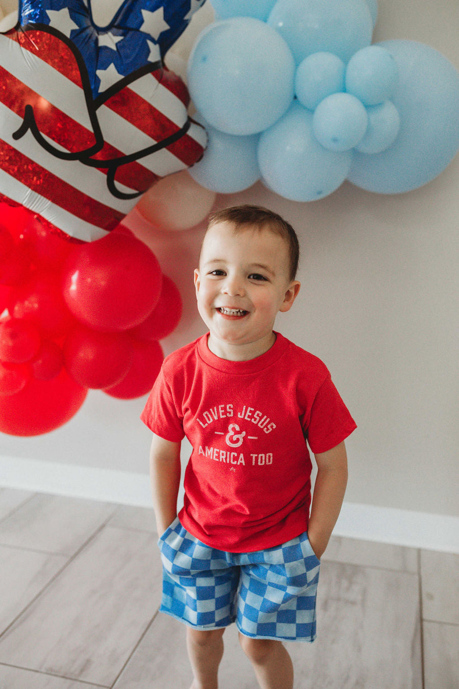 LEDGER  LOVES JESUS + AMERICA TOO TEE | YOUTH + TODDLER + ADULT