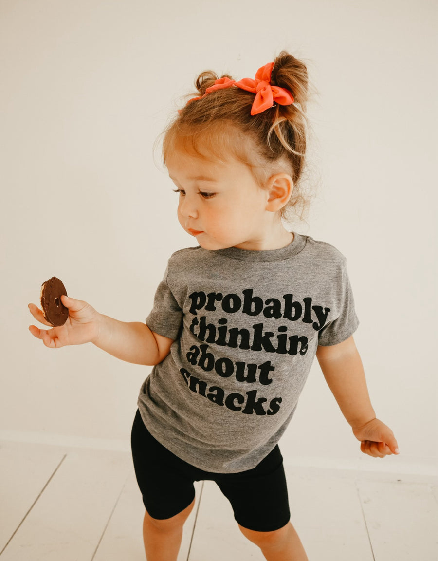 HAPPY KIDS CO PROBABLY THINKING ABOUT SNACKS TEE | BABY + KIDS