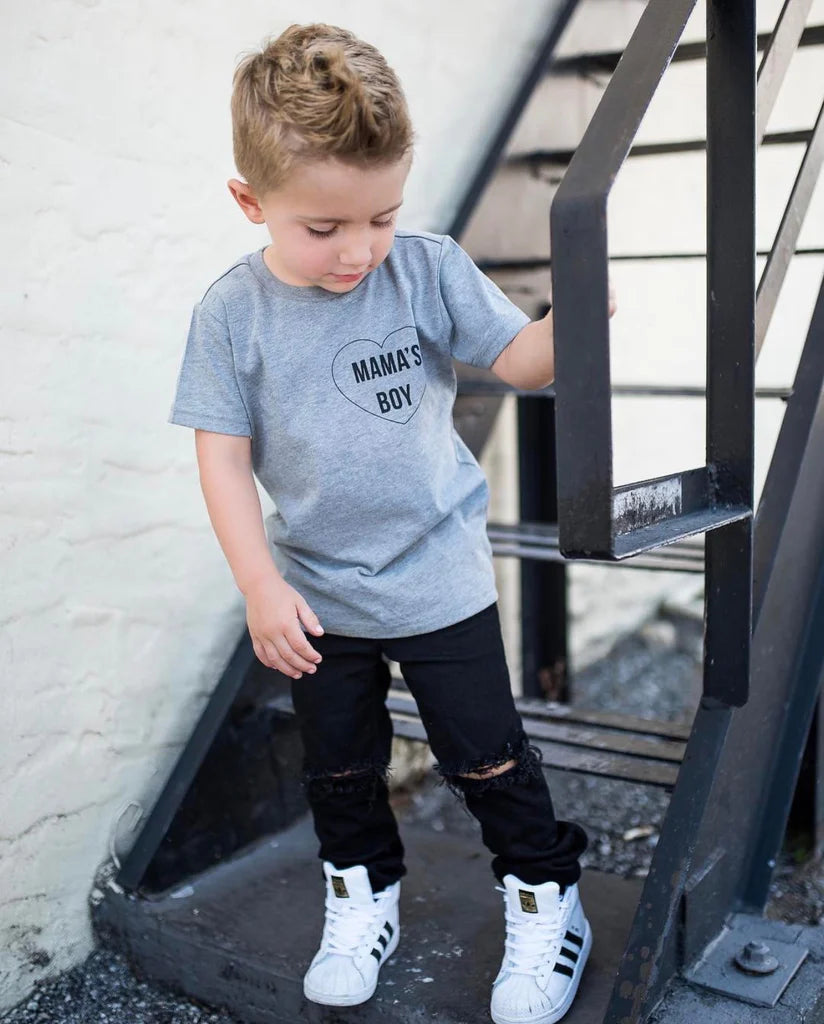 HAPPY KIDS MAMAS BOY MILITARY GREEN TEE | BABY + TODDLER + YOUTH