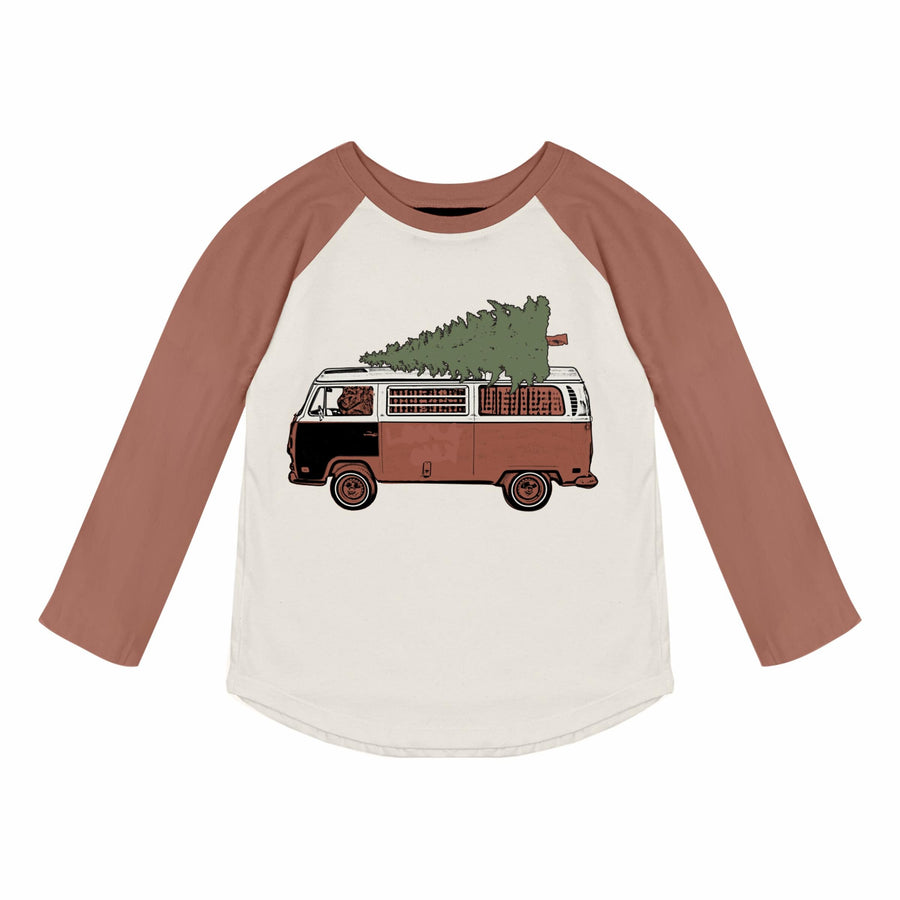 TINY WHALES CHRISTMAS MOBILE LONG SLEEVE TEE | NATURAL/FADED BLACK