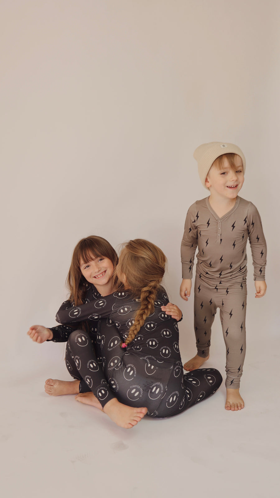 FOREVER FRENCH Brown & Black Lightning Bolt | Bamboo Two Piece Pajamas (COLLECTIVE)
