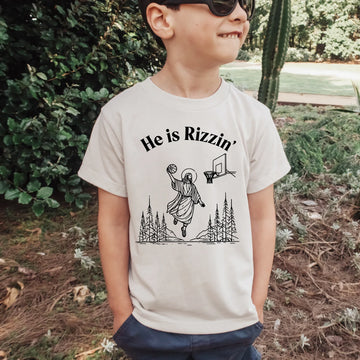 MUGSBY HE IS RIZZIN' YOUTH EASTER TEE