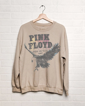 PINK FLOYD THRIFTED STYLE WOMEN'S SWEATSHIRT | SAND