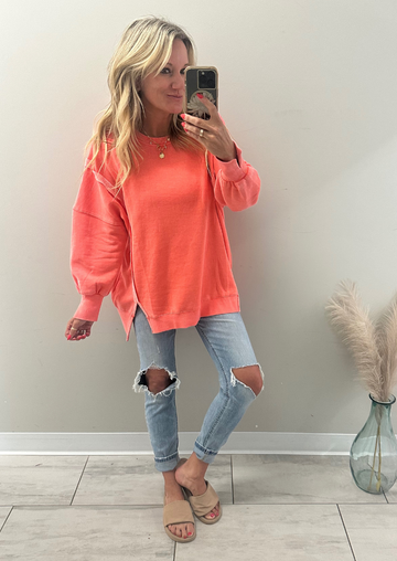 BLAIR CLASSIC PULLOVER | CORAL