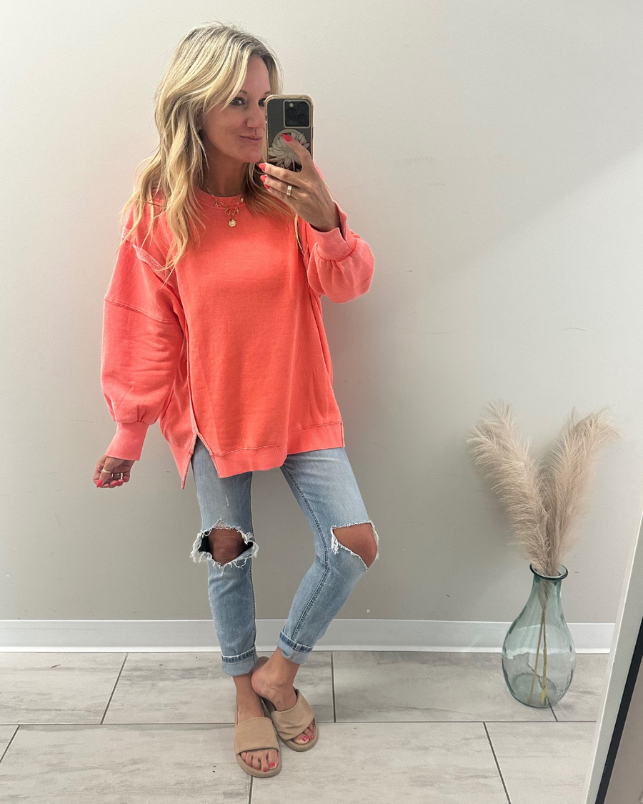 BLAIR CLASSIC PULLOVER | CORAL