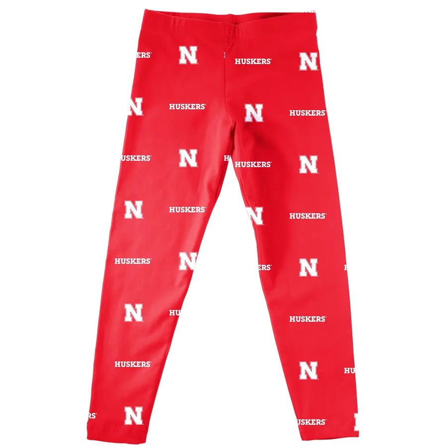 (PRE-ORDER) NCAA ALL OVER LOGO KID'S LEGGINGS | NEBRASKA, ISU, CREIGHTON