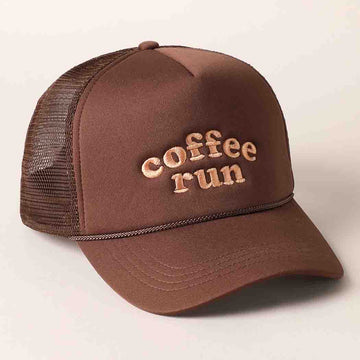 COFFEE RUN EMBROIDERED WOMEN'S HAT | BROWN