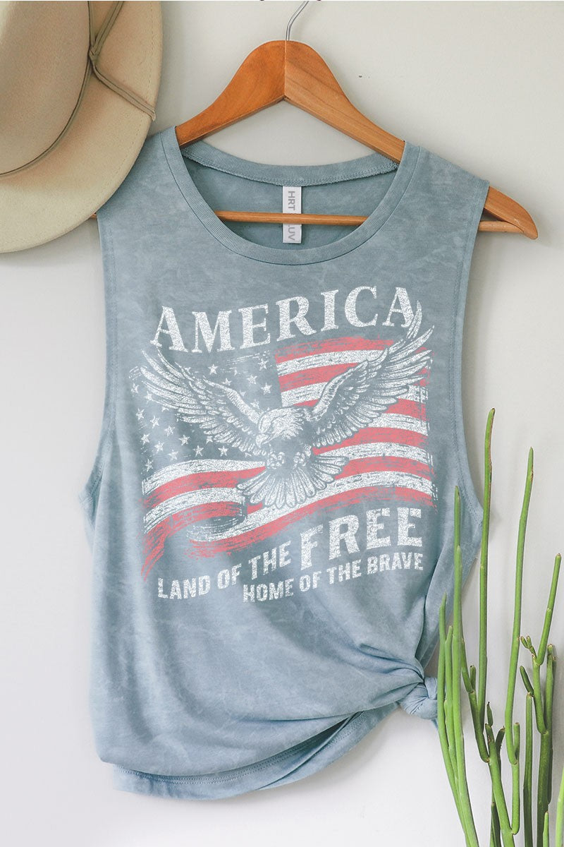 America Land of the Free Tank | VINTAGE BLUE