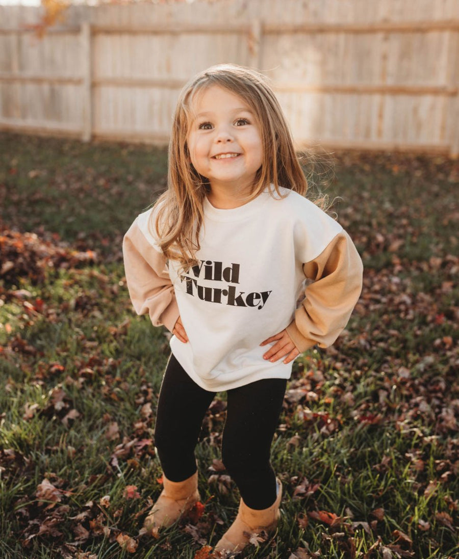 HOLLAND AVE WILD TURKEY KIDS THANKSGIVING CREWNECK | MULTI