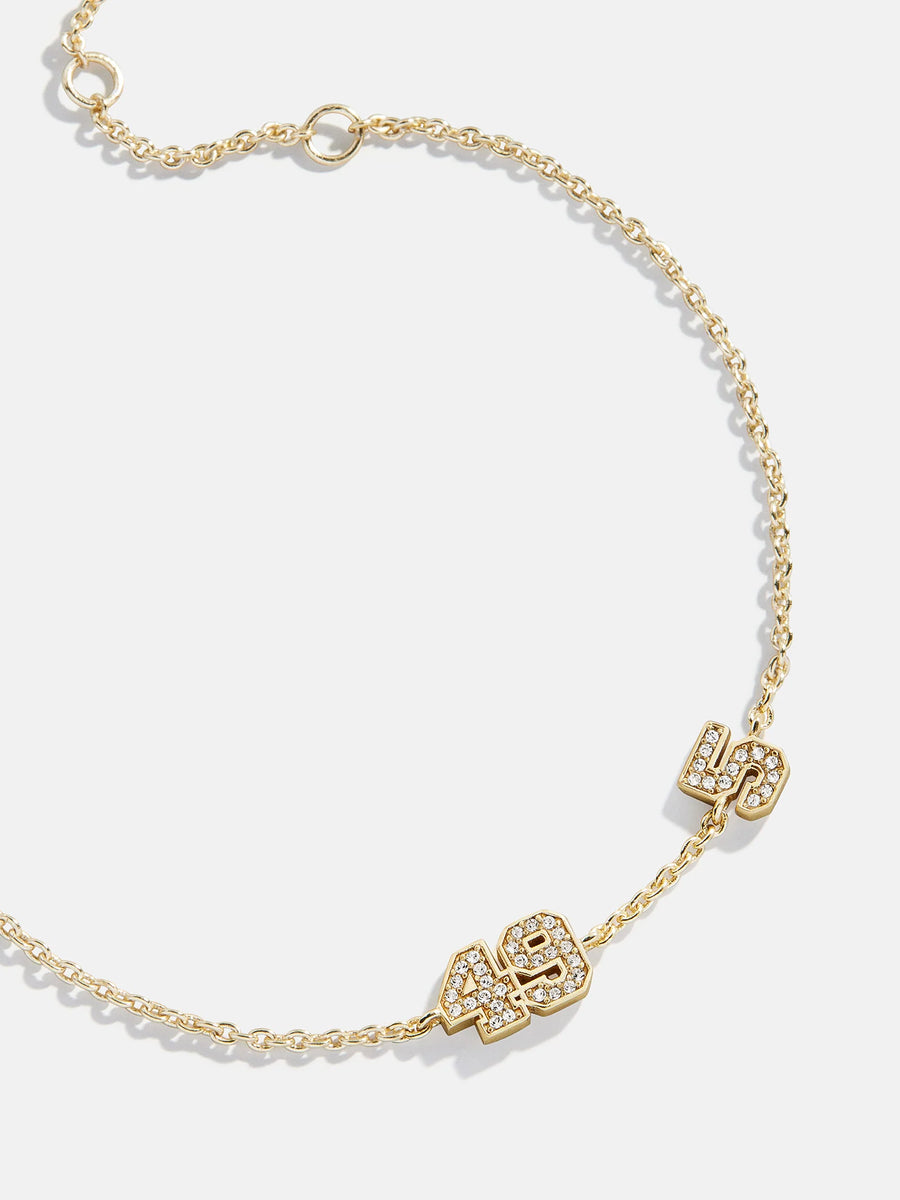 (CUSTOM PRE-ORDER) VARSITY NUMBER BRACELET | GOLD OR SILVER