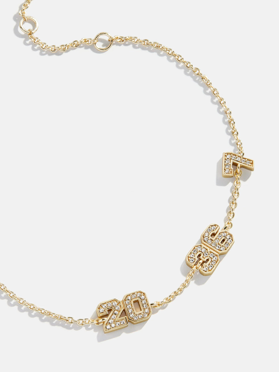 (CUSTOM PRE-ORDER) VARSITY NUMBER BRACELET | GOLD OR SILVER