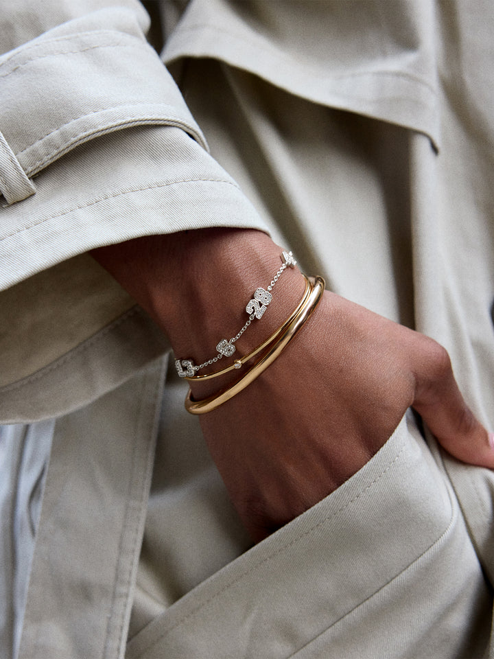 (CUSTOM PRE-ORDER) VARSITY NUMBER BRACELET | GOLD OR SILVER