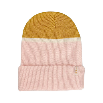 TINY WHALES  SMELL THE FLOWERS BEANIE | FADED PINK + MARIGOLD
