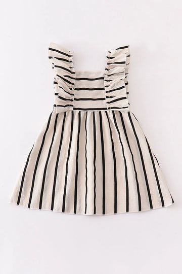 ANABEL Black Stripe Ruffle Dress