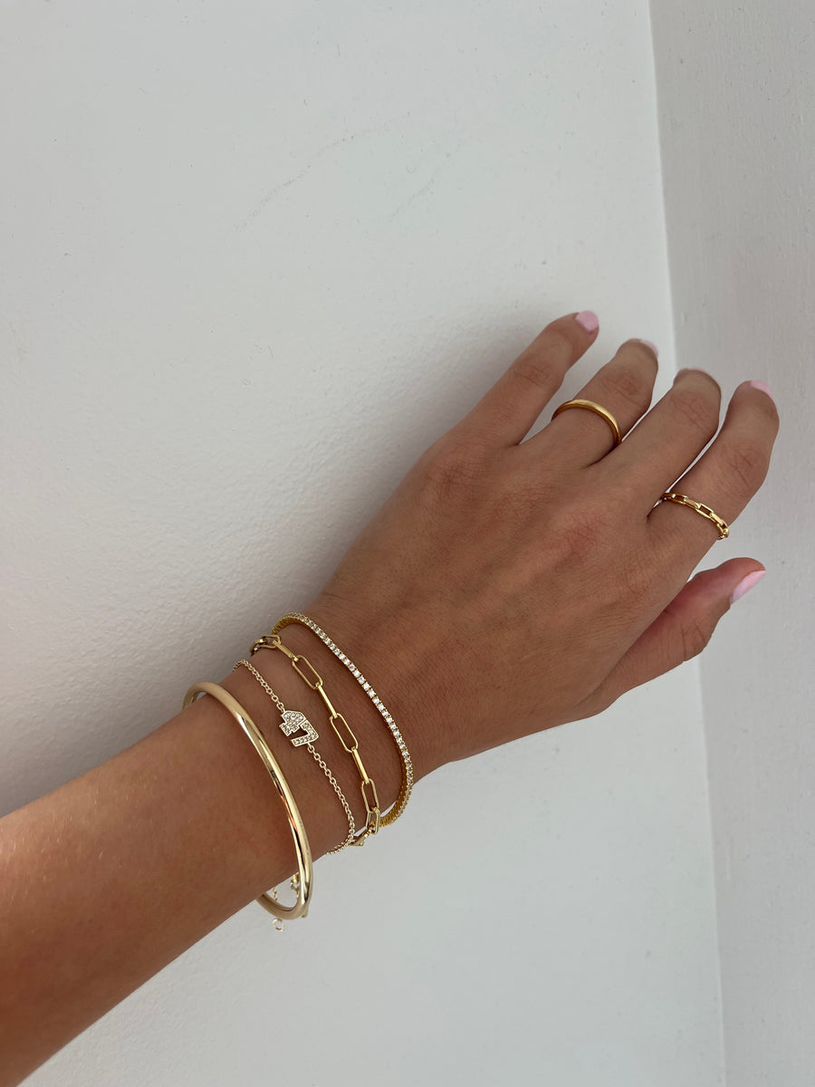 (CUSTOM PRE-ORDER) VARSITY NUMBER BRACELET | GOLD OR SILVER