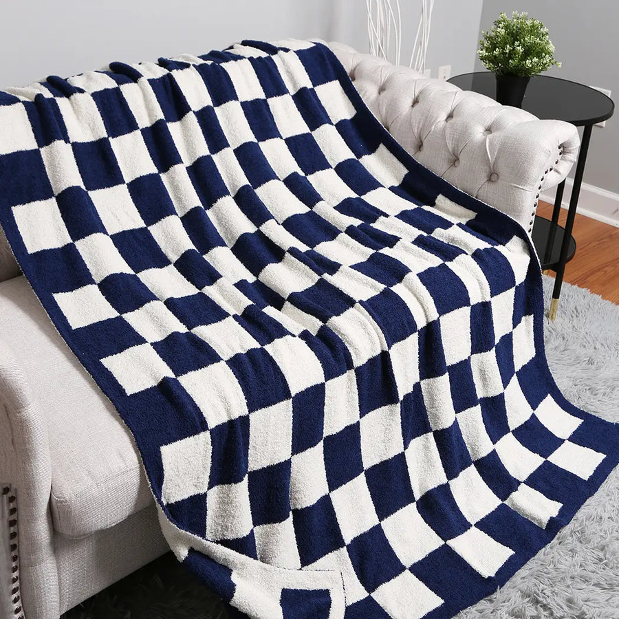 (PRE-ORDER) CHECKER PLUSH BLANKET | VARIOUS COLORS