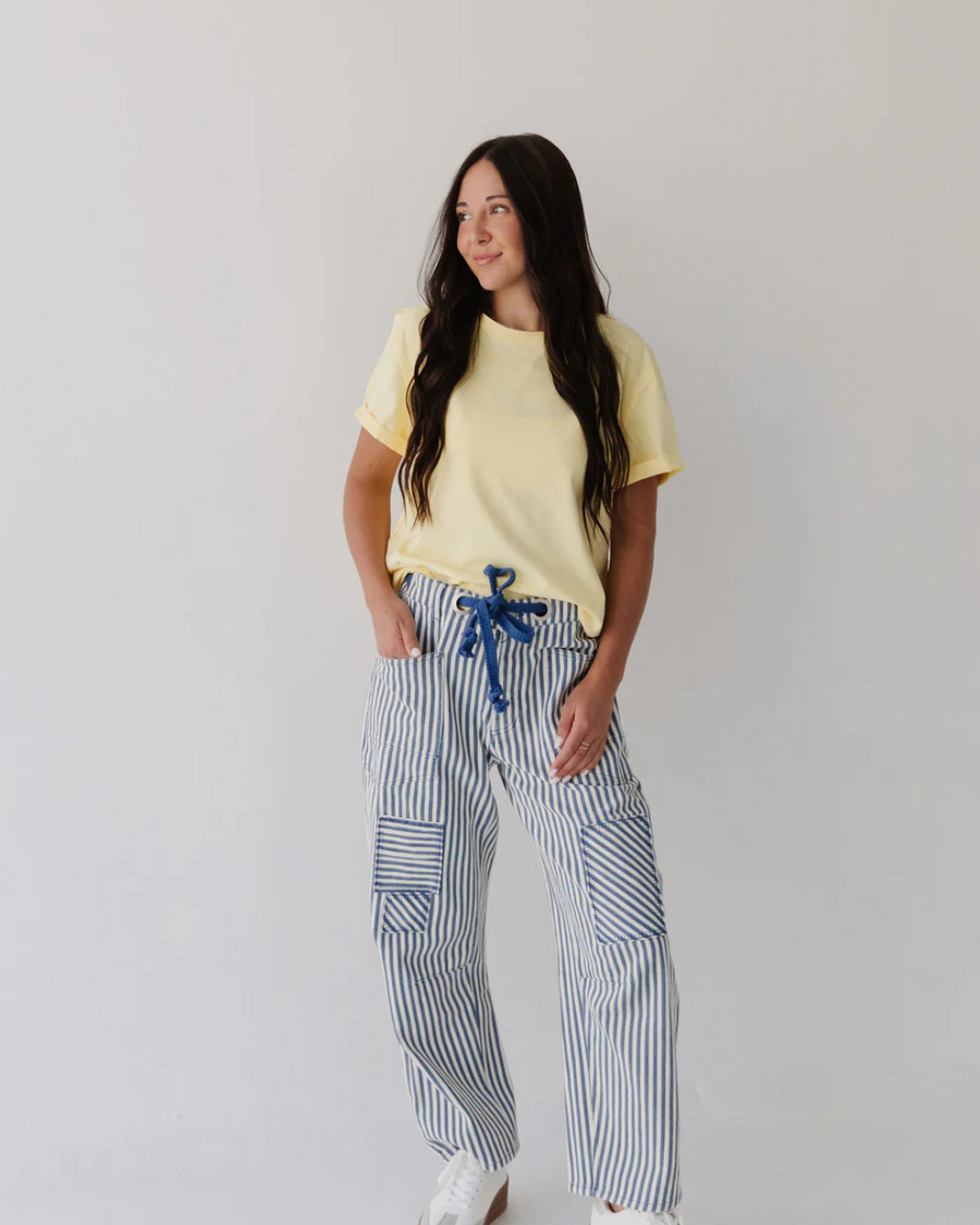 SAMARA ROLLED SLEEVE WOMEN'S TEE | LEMON