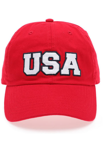 USA Red Patched Baseball Cap