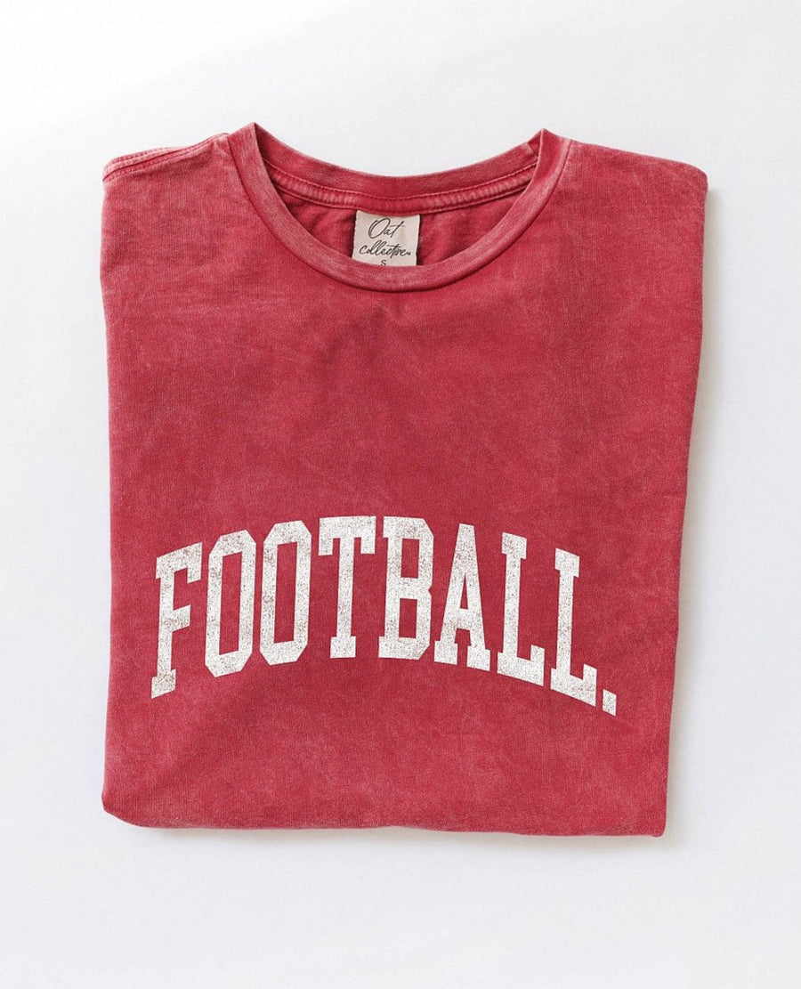 THE OC FOOTBALL MINERAL WASH T-SHIRT | RED