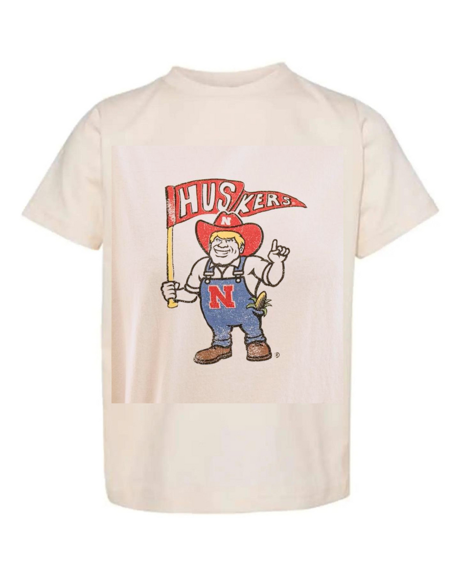 NEBRASKA HUSKERS MASCOT CREAM TEE | BABY, KIDS + YOUTH