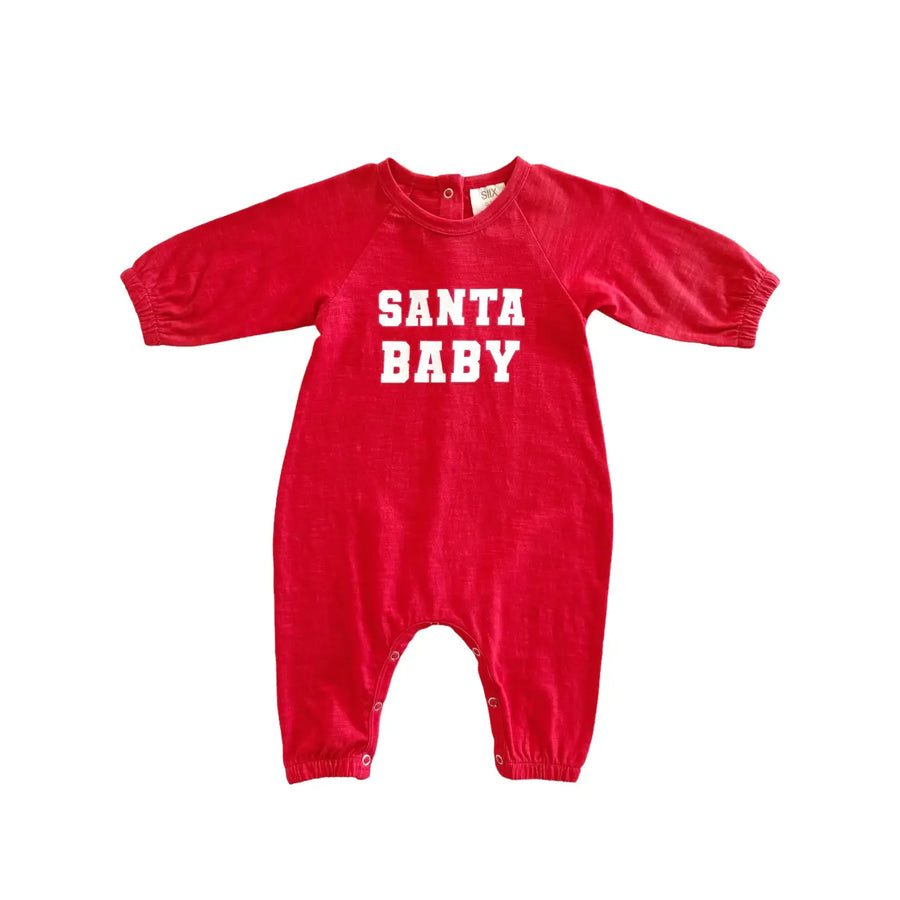 SANTA BABY BABY ROMPER | RED