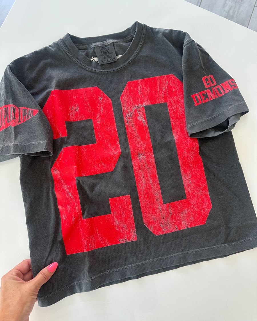 (PRE-ORDER) CUSTOM #1 FAN BOXY TEES | CREAM OR PEPPER