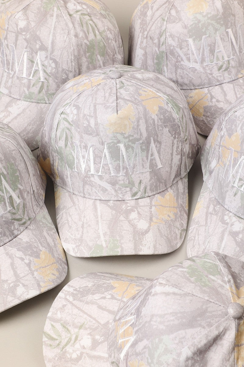 MAMA EMBROIDERED HAT | BEIGE CAMO