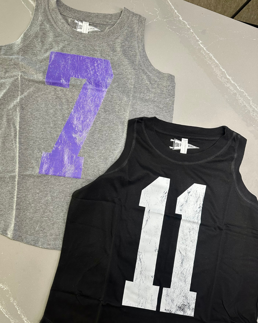 (PRE-ORDER) CUSTOM #1 FAN RELAXED TANK | BLACK, GRAY OR WHITE