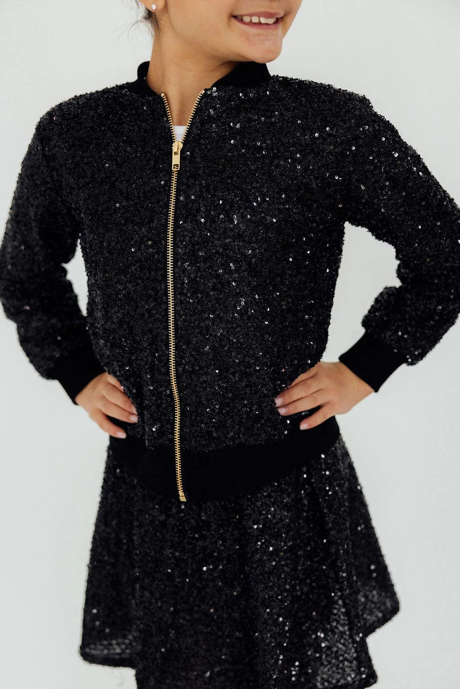 (PRE-ORDER) MILA + ROSE SASSY IN SEQUINS GIRLS BOMBER JACKET | 4 COLORS