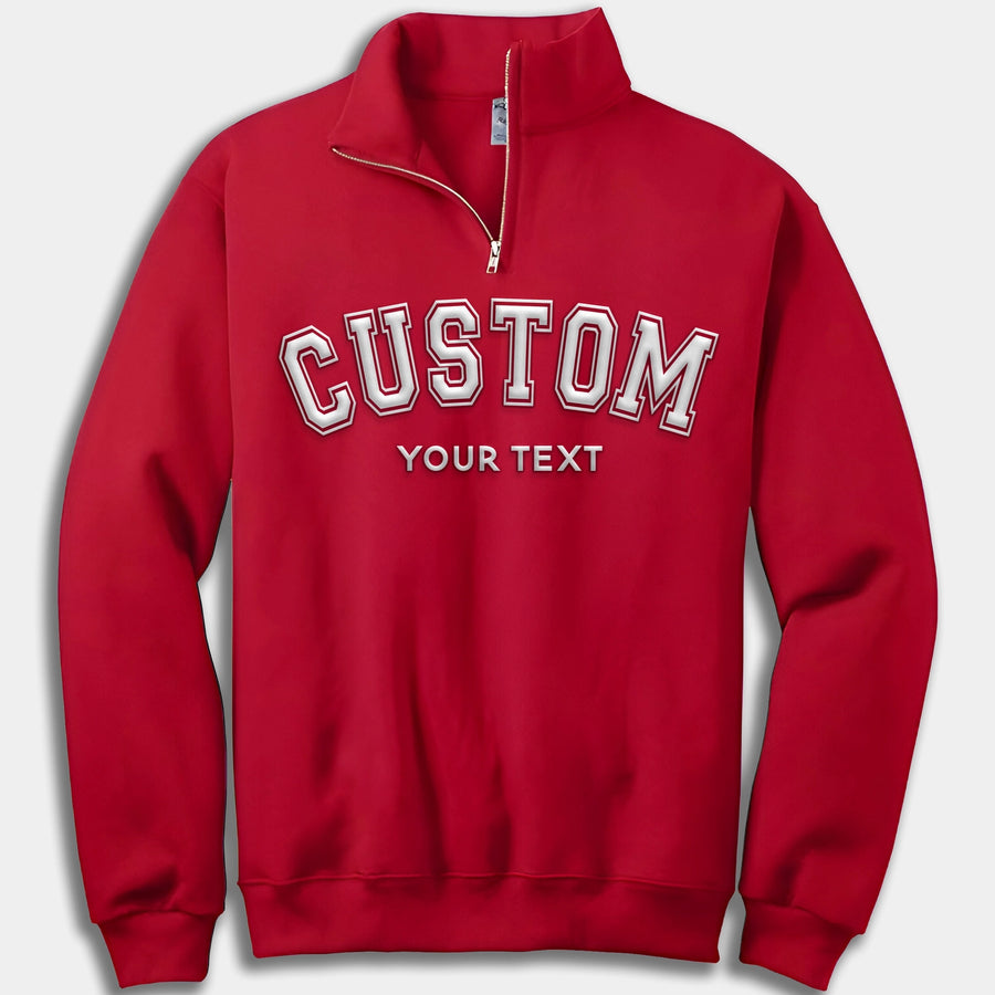 (PRE-ORDER) CUSTOM SHOP VARSITY PUFF PRINT QUARTER ZIP SWEATSHIRT