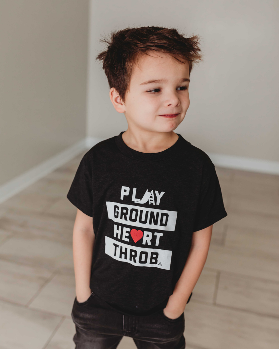 LEDGER PLAYGROUND HEARTTHROB  TEE | CHARCOAL BLACK TRI-BLEND