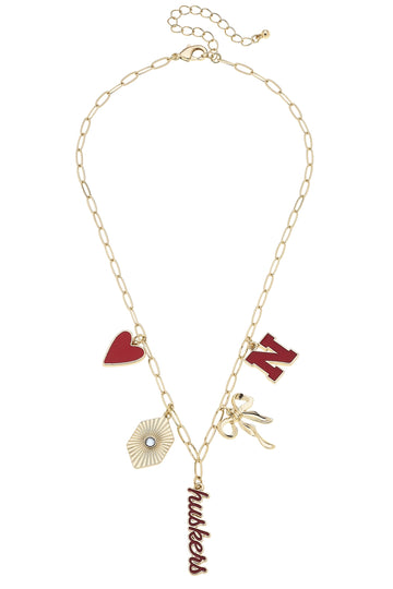 (PRE-ORDER) NEBRASKA HUSKERS PAPER CLIP CHARM NECKLACE