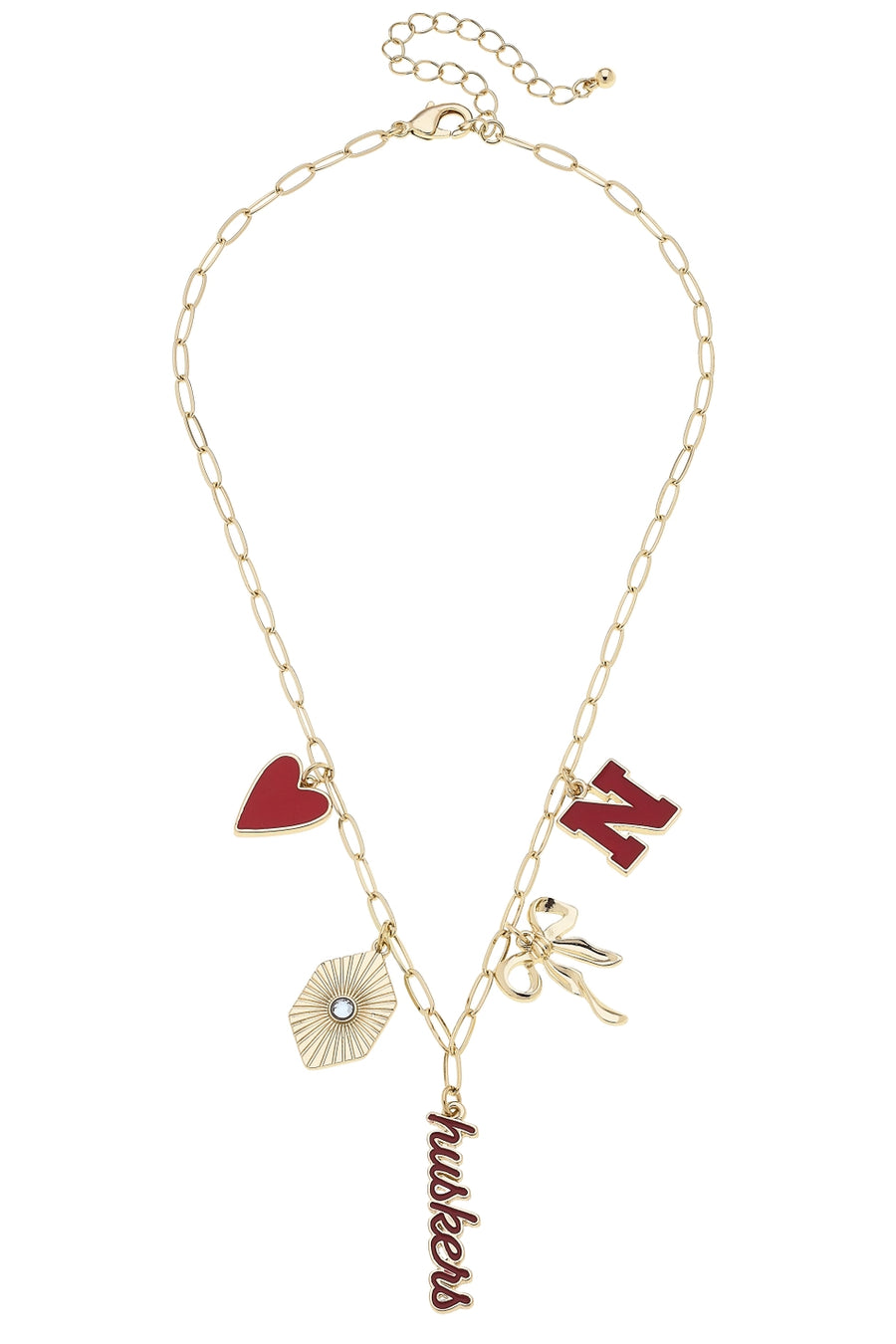 (PRE-ORDER) NEBRASKA HUSKERS PAPER CLIP CHARM NECKLACE