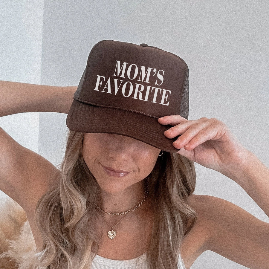 MOM'S FAVORITE TRUCKER HAT | BROWN