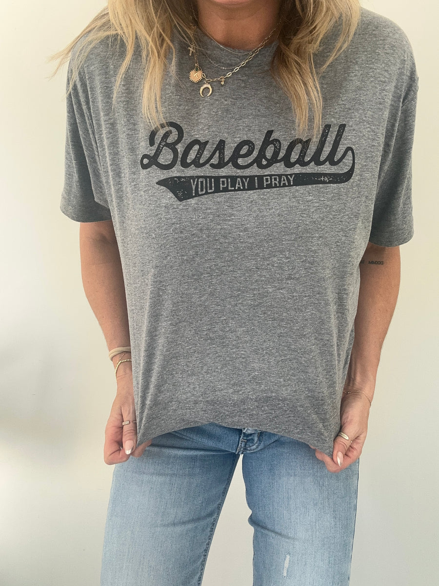 TAKE ME OUT TO THE BALLPARK BASEBALL TEE | GRAY