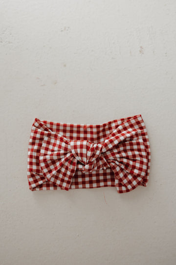 Bamboo Head Wrap | Red Gingham