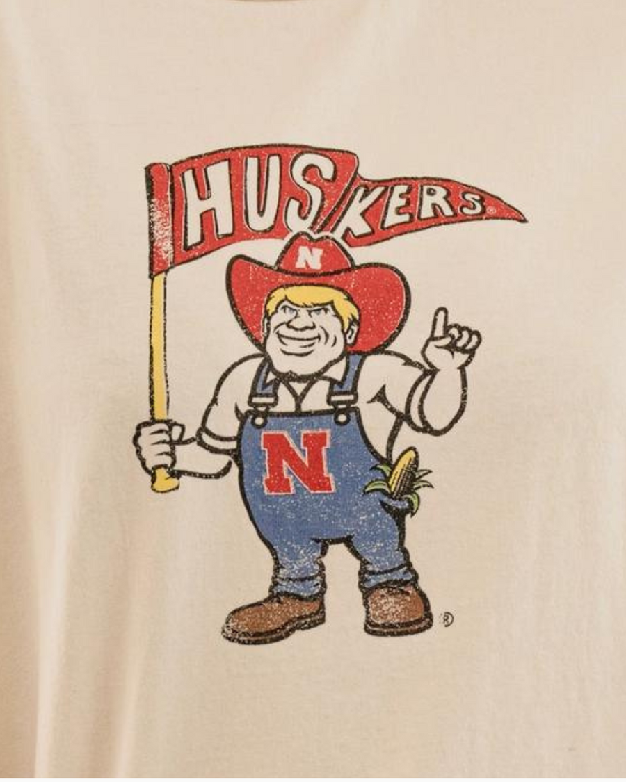 NEBRASKA HUSKERS MASCOT CREAM TEE | BABY, KIDS + YOUTH