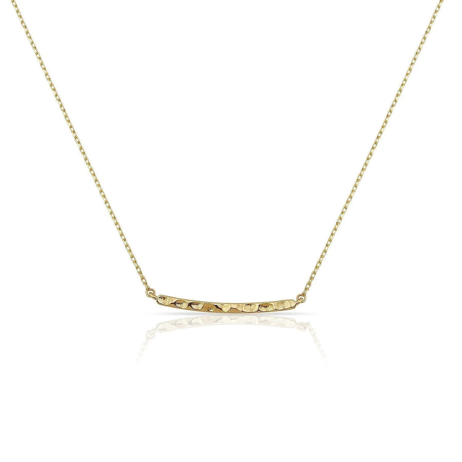 (PRE-ORDER) THE SIS KISS LOVERLY HAMMERED BAR NECKLACE | YELLOW GOLD OR SILVER