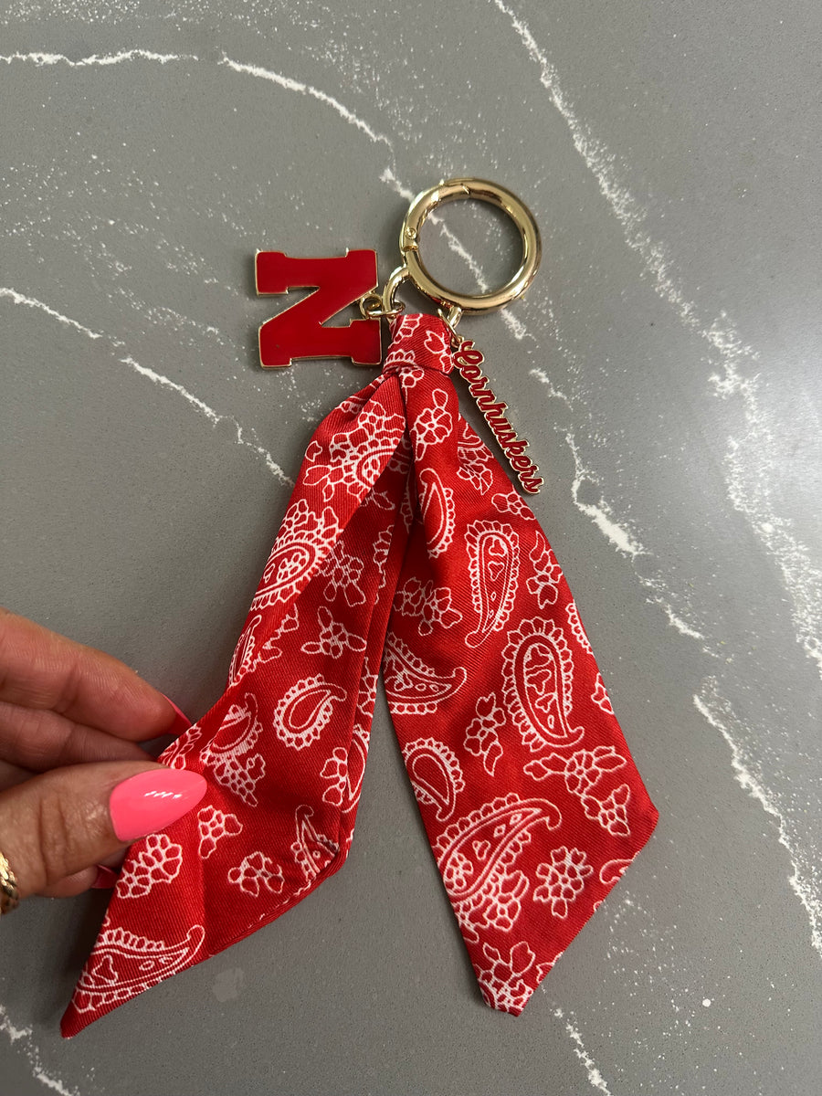 (PRE-ORDER) NEBRASKA HUSKERS BANDANA BAG CHARM