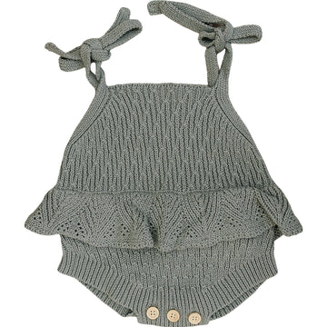 MEBIE BABY Sage Ruffle Knit Bubble Romper (COLLECTIVE)