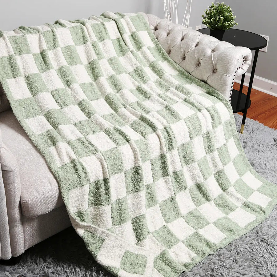 (PRE-ORDER) CHECKER PLUSH BLANKET | VARIOUS COLORS