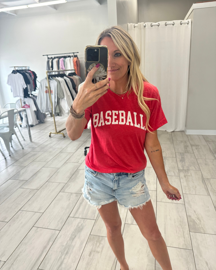 THE OC BASEBALL GRAPHIC TEE | HEATHER RED
