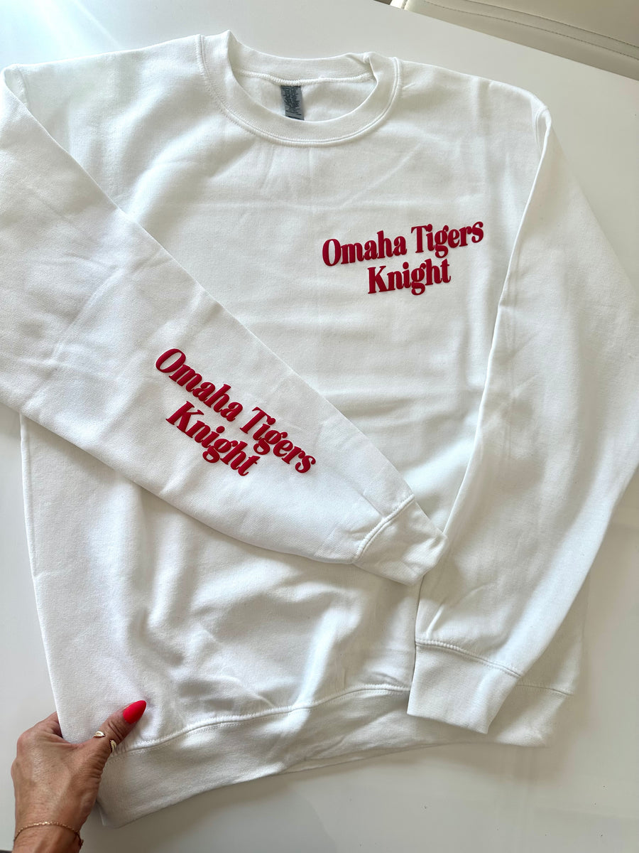 (PRE-ORDER) CUSTOM SHOP POCKET + SLEEVE PUFF PRINT SWEATSHIRT