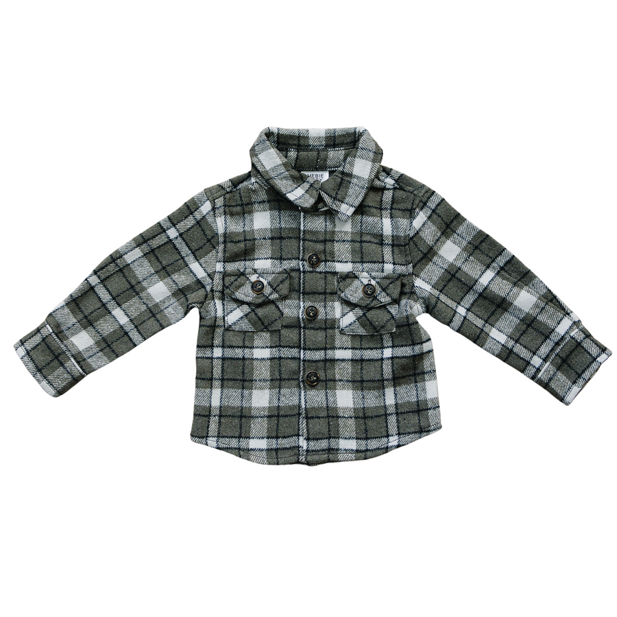 MEBIE BABY Charcoal Flannel Shacket (COLLECTIVE)