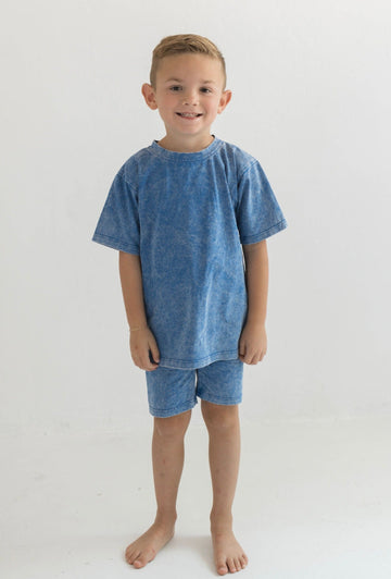 FOREVER FRENCH Ocean | Washed Child Short Set (COLLECTIVE)