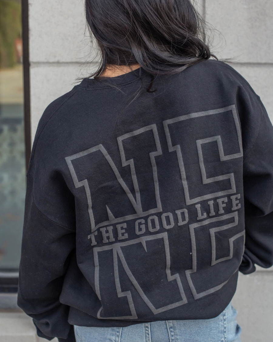 FSB NEBRASKA PUFF CREWNECK | BLACK